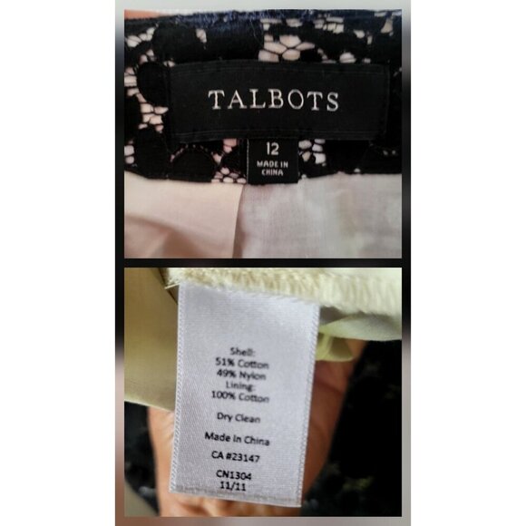 Talbots Women's Black Lace Overlay Skirt  Floral Pattern  Size 12 - Picture 10 of 10